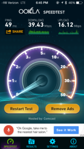 We installed a Cell Phone Signal Booster at a customer in Columbus, Ohio. This image is when the Mobile Phone Signal Amplifier is powered up. A huge improvement!!!